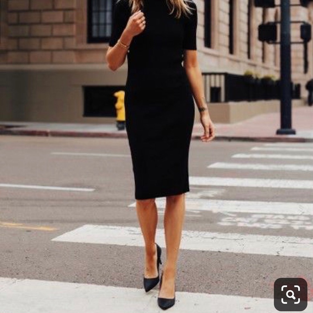 Calvin Klein black leather pumps